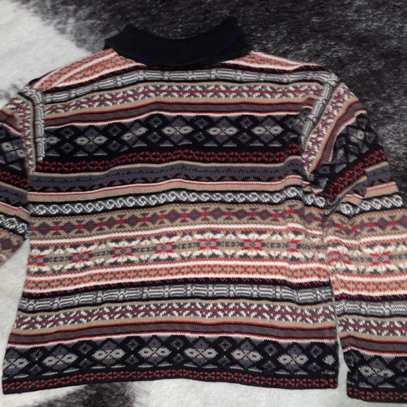 Vintage women’s Medium Carlolina Colours zip up Aztec Cowl neck Sweater EUC - Picture 7 of 12